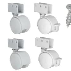 Rodinhas para Berço 15mm Chapa U - Kit com 4 Peças Fácil Instalação e Alta Resistência