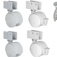 Rodinhas para Berço 25mm Chapa U - Kit com 4 Peças Fácil Instalação Alta Resistência