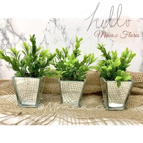 kit 3 Vaso Mini planta Artificial Folhagem Vasinho Arranjo Plantinha Planta Decorativo