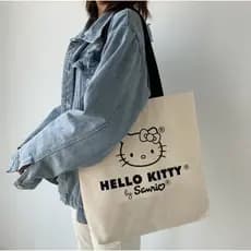 Bolsa Ecobag Hello Kitty preta ,sacola ecológica,escola,faculdade, curso,personalizado,brinde,lembrancinha,presente