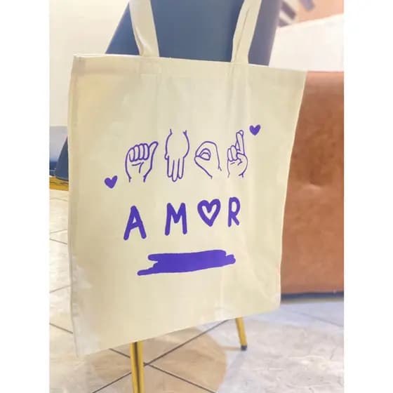 Ecobag Amor Lilás  sacola ecológica,escola,faculdade, curso,personalizado,brinde,praia,moda,brinde,presente,trabalho