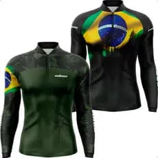 Kit Camisa Pesca 2 Un Proteção Uv50+ Anti-Mosquito Tecido Térmico Fresco Confortável