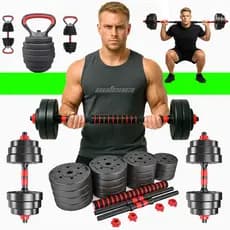 Kit Halter 10/20/30Kg Ajustável Anilhas Kettlebell Academia Peso Kit Musculação Dumbell Treino Fit