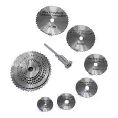Kit 7 Discos Serra Circular Mini Retífica Parafusadeira Corta Madeira Metal PVC Alumínio