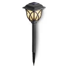 Luminária Solar Para Jardim LED Amarelo Espeto Colonial Prova D’Água Energia Solar