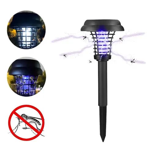 Repelente Solar Para Jardim Lampada Mata Mosca Inseto Automático Eletronico Luz LED Decoração