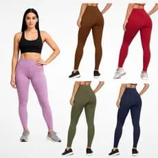 Calça Legging Poliamida  Esportiva Academia  Fitness Lisa Cintura Alta