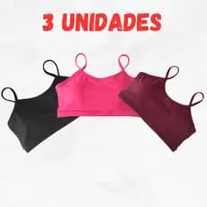 Kit 3 Tops Academia Fitness Com bojo Removível Feminino