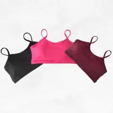 Kit 3 Top Academia Fitness Feminino Com Bojo Removível Casual
