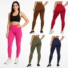 Calça Legging Poliamida De  academia feminina Fitness Lisa Cintura Alta