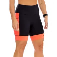 Bermuda Compress Max PRETO COM  LARANJA