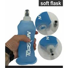 Garrafa Hidratação Silicone Soft Flash 350ml Dobrável Cor:Azul-celeste