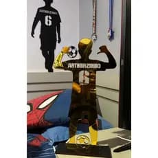Troféu Personalizado Acrílico Jogador Futebol Nome No 35cm
