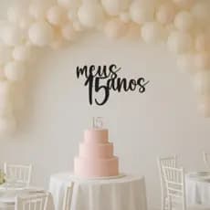 Decoração 15 Anos Aniversário Lettering Plaquinha Placa Painel