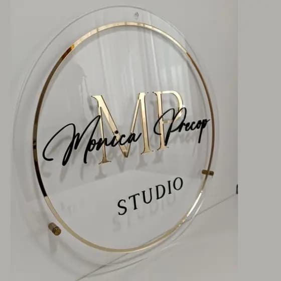 Placa Acrílica Logotipo Logo Personalizada Decoração Parede