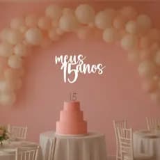 Lettering festa 15 anos menina decoração plaquinha mdf placa escrita