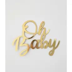 Placa Instagramável Oh Baby Decoração Chá Bebê Festa Dourado