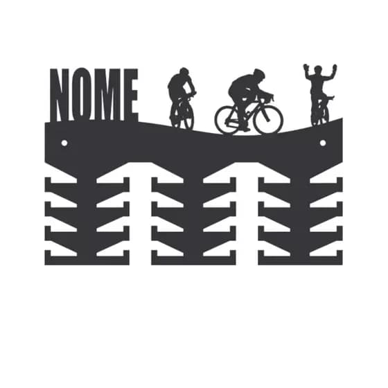 Bike MTB suporte MDF personalizado porta medalhas ciclismo nome