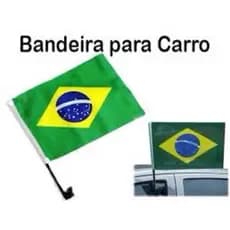 Bandeira do Brasil c haste para janela do carro CP401