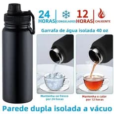 1200ml Garrafa Térmica liso garrafa espacial Quente & Frio Com Isolamento Térmico De Grande Capacidade