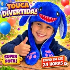 Touca divertida com orelhas que levantam ao apertar as patinhas – acessório engraçado e interativo para fotos, festas