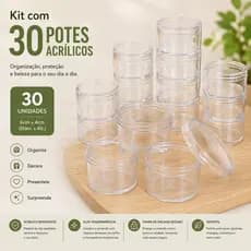 Kit 30 Caixinha Acrílica 6x4 Redonda 90ml Transparente Festa Lembrancinha Decoração de mesa