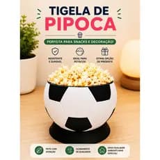 BALDE PIPOCA EM FORMATO DE BOLA - FUTEBOL - BALDE DECORATIVO - PETISQUEIRA DIVERTIDA - BOLA