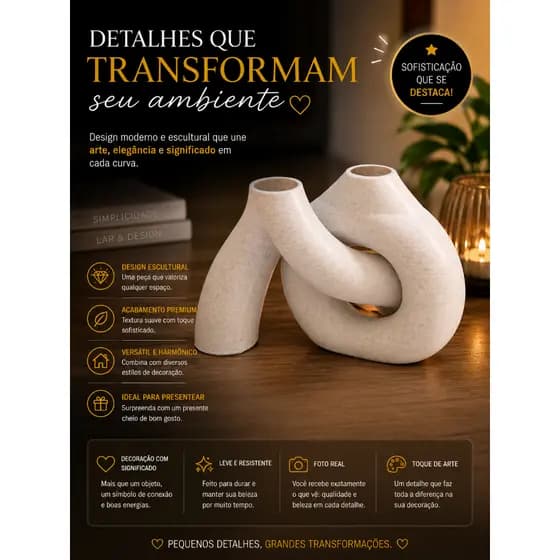 VASO DECORATIVO - DECORAÇÃO - VASO PARA FLOR ARTIFICIAL - VASO IMPRESSÃO 3D