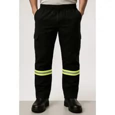 Calça De Uniforme Brim - Com Faixa Refletiva 6 Bolsos