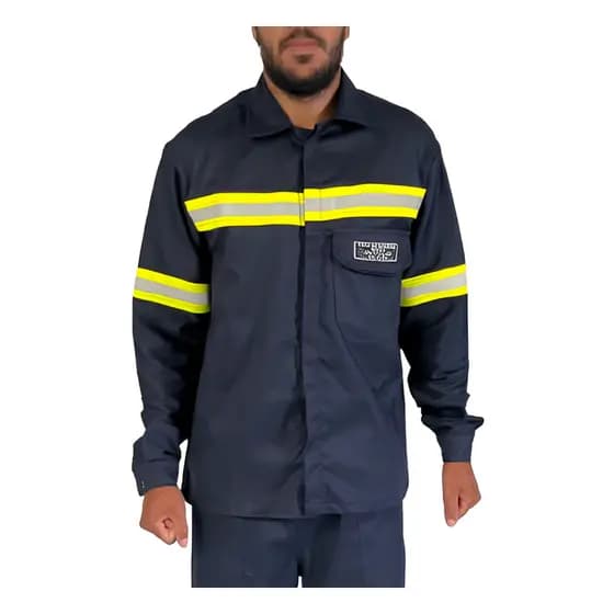 Camisa Anti-chama NR10 Eletricista Manga Longa Refletiva