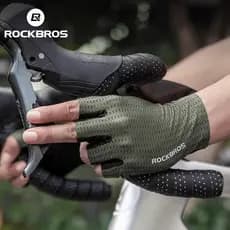 ROCKBROS Ciclismo Metade/Dedo Cheio Luvas Das Mulheres Dos Homens Primavera Verão Antiderrapante Respirável Tela De Toqu