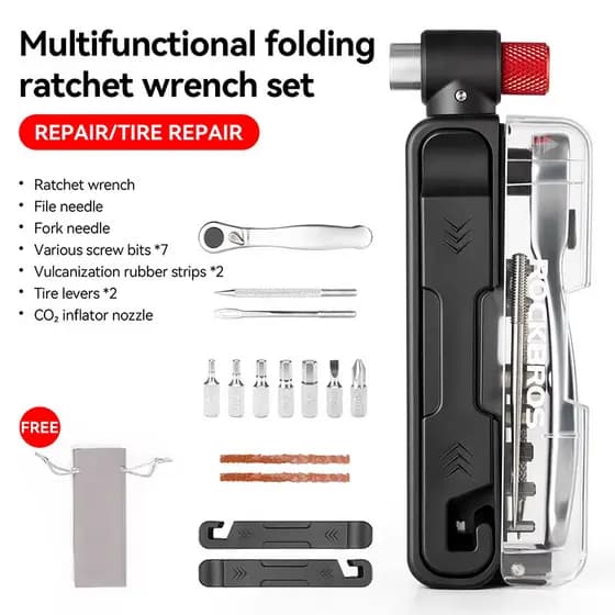 Conjunto De Ferramentas Para Reparo De Bicicletas ROCKBROS Kit Multifuncional Com Chave De Catraca Mini Bico Portátil Pn