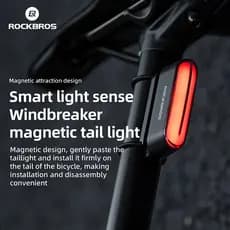ROCKBROS Bicicleta IPX6 À Prova Dwaterproof Água Luz Traseira Tipo-C Carregamento Inteligente Sensor De Freio Magnética