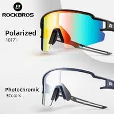 ROCKBROS Óculos Fotocromáticos De Ciclismo Feminino E Masculino Sol Polarizados Para Bicicleta Esportiva Moldura De Miopia Integrada