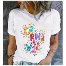 CAMISETA 100% ALGODÃO MANGA CURTA ALTA QUALIDADE ESTAMPA CARNAVEL