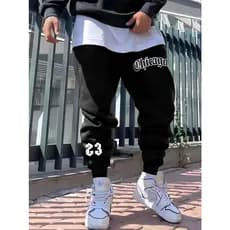 Calça Moletom Jogger Esportiva Chicago 23 Algodão Estampado Streetwear