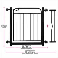 Portão de Proteção para Pets, Crianças e Bebês em Grade Aramada com Extensor 10cm Top 1 Shopee