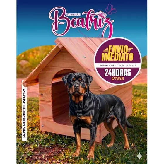 Casinha Cachorro N6 Madeira Pinus Porte Grande Resistente Pastor Alemão Pitbull Rottweiler Top