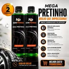 Pretinho Para Pneu New Power Kit 2 Unidades Brilho Intenso e Efeito Molhado
