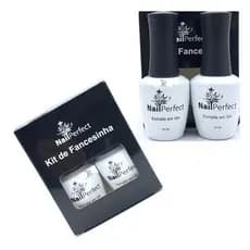 Kit Francesinha Nail Perfect Esmalte Para Unhas Em Gel ESMALTE BRANCO + CLEARMILKY