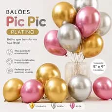 Balão Pic Pic Platino 5 9 Polegadas Metalizado Decoração Festa Balões para Arcos Aniversário Eventos