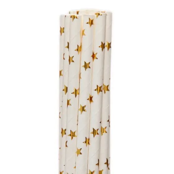 50 Canudos De Papel Estampas Para Festa, Drinks, E Topo De Bolos Resistente e Biodegradável