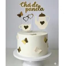 Topo de Bolo Chá de Panela  – Ideal para sua festa - Cores variadas