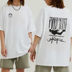Camiseta Oversized Travis Scott Look Mom I Can Fly Unissex – Algodão Premium