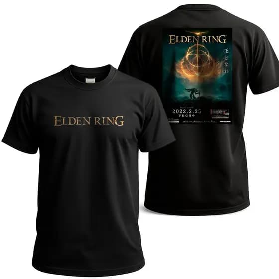 Camiseta Reset Out Elden Ring Gamer Estampa Exclusiva Preto Souls Like Dark Fantasy
