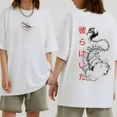 Camiseta Oversized Eren Yeager Attack on Titan – Estampa Japonesa Unissex Anime