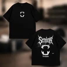 Camiseta Oversized Senju Dark Streetwear 100% Algodão Estampa DTF Unissex Preta