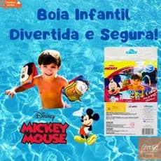 Boia Infantil Mickey Inflável – Suporta até 18 kg | Boia para Menino | Piscina e Praia PVC Reforçado