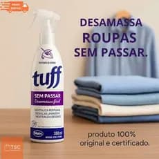 Spray Tuff Sem Passar 350 ml – Desamassa Instantâneo, Neutraliza Odores, Passa Sem Ferro