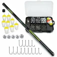 Kit Pesca Esportiva Completo com Vara Telescópica e Estojo Organizador e Acessorios